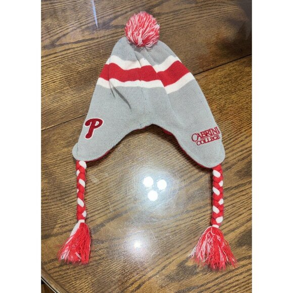 Philadelphia Phillies Cabrini College SGA Knit Hat Beanie with Pom - Picture 1 of 5